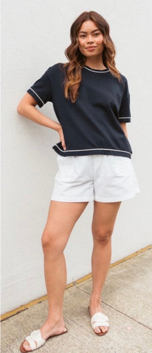Label Of Love Navy Contrast Tee