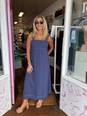 Washed Indigo Maxi Dress