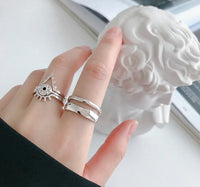 Sterling Silver Adjustable Double Ring