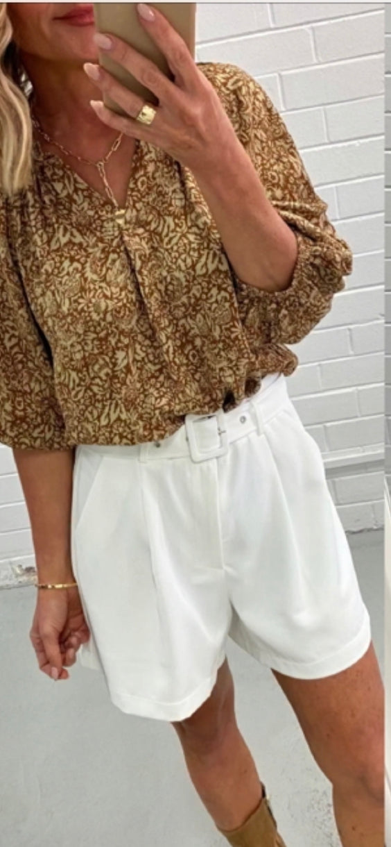 White Dress Short belted
