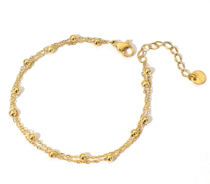 18k gold plated double anklet