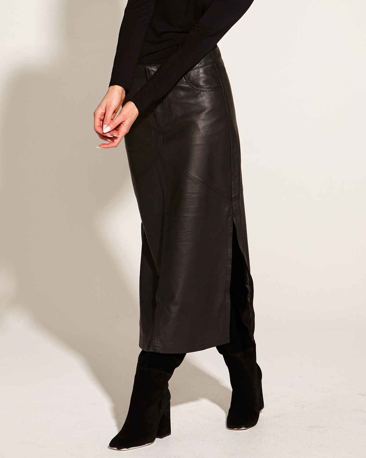 Underground Leather Midi Skirt
