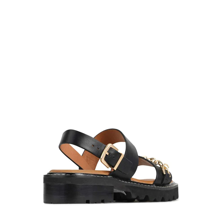 Gil Black Leather Sandal