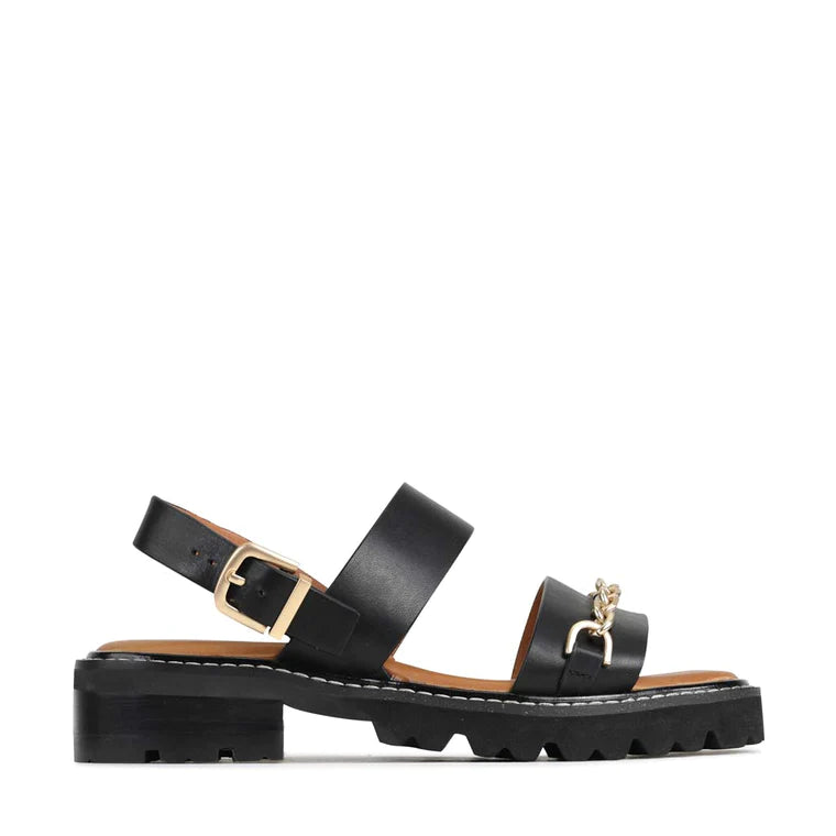 Gil Black Leather Sandal