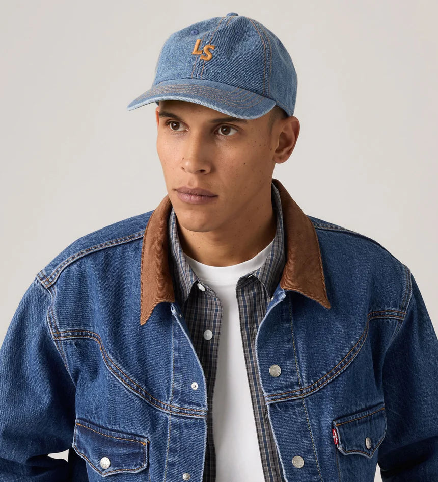 Levi's Men's Monogram Indigo Mid Wash Cap