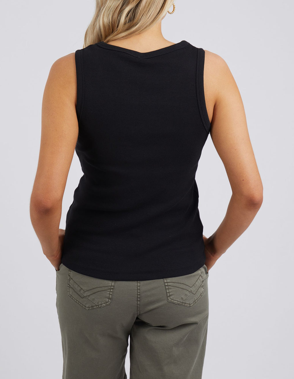 Black Rib Crew Tank