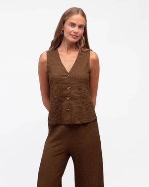 Paper Heart Sora Vest Pant Set Chocolate