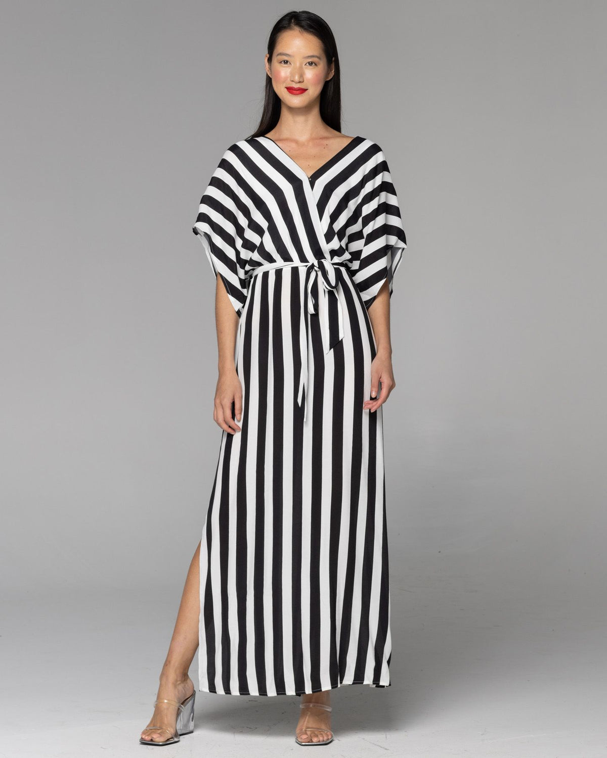 Wonderland Black & White Stripe Maxi Dress