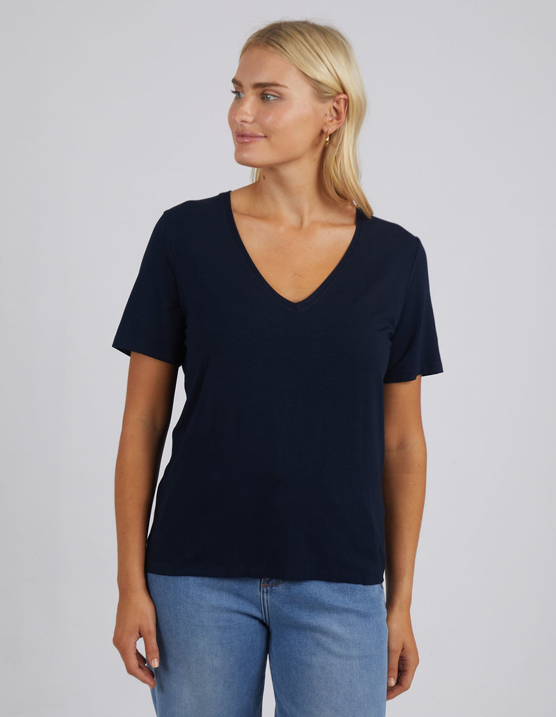 Lexi Navy V Neck Tee