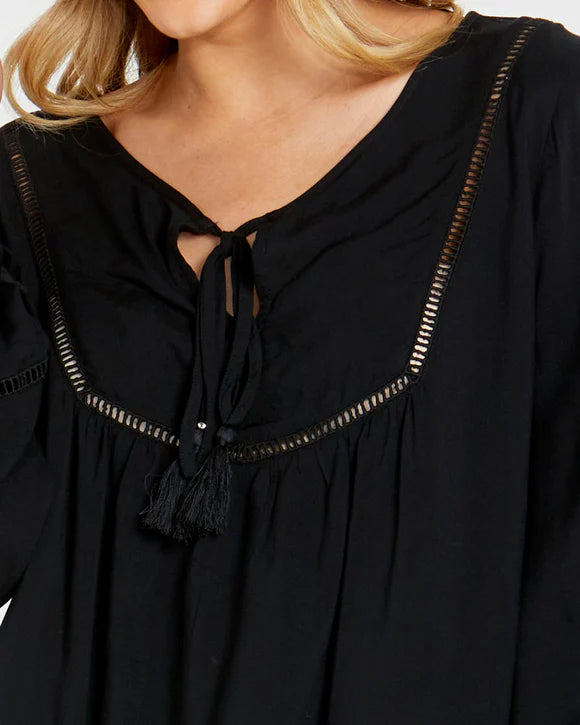 Montana Black Boho Blouse