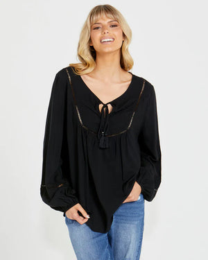 Montana Black Boho Blouse