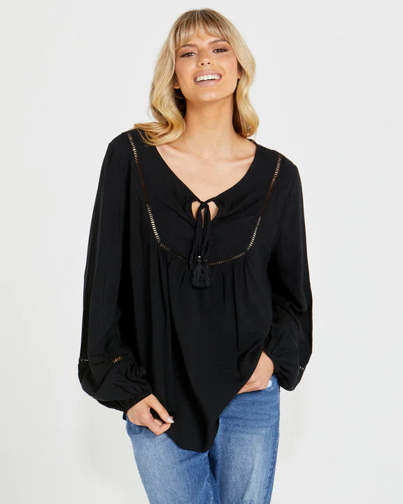 Montana Black Boho Blouse