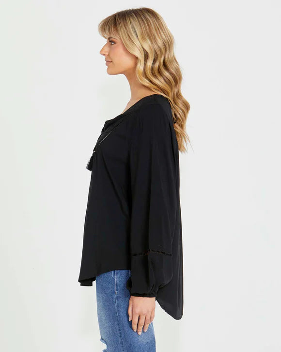 Montana Black Boho Blouse