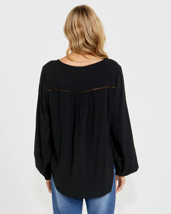 Montana Black Boho Blouse
