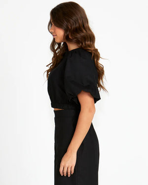 Marnie Balloon Sleeve Top Black