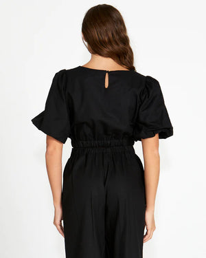 Marnie Balloon Sleeve Top Black