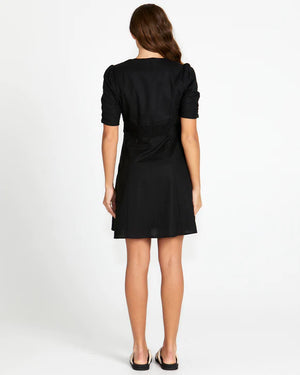 Marnie Button Thru Mini Dress Black