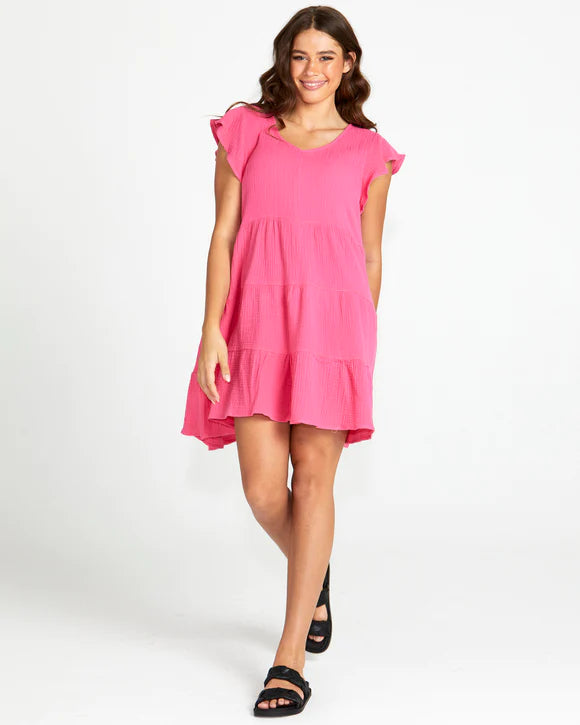 Felix Tiered Pink Mini Dress