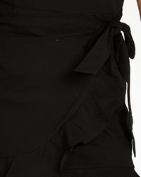 Regina Black Wrap Mini Dress