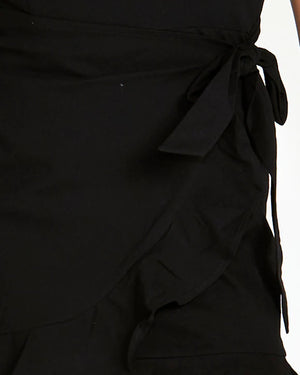 Regina Black Wrap Mini Dress