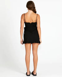 Regina Black Wrap Mini Dress