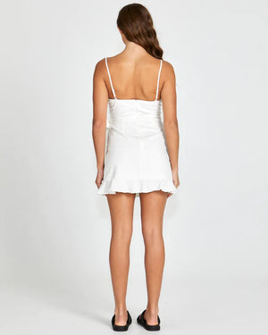 Regina White Wrap Mini Dress