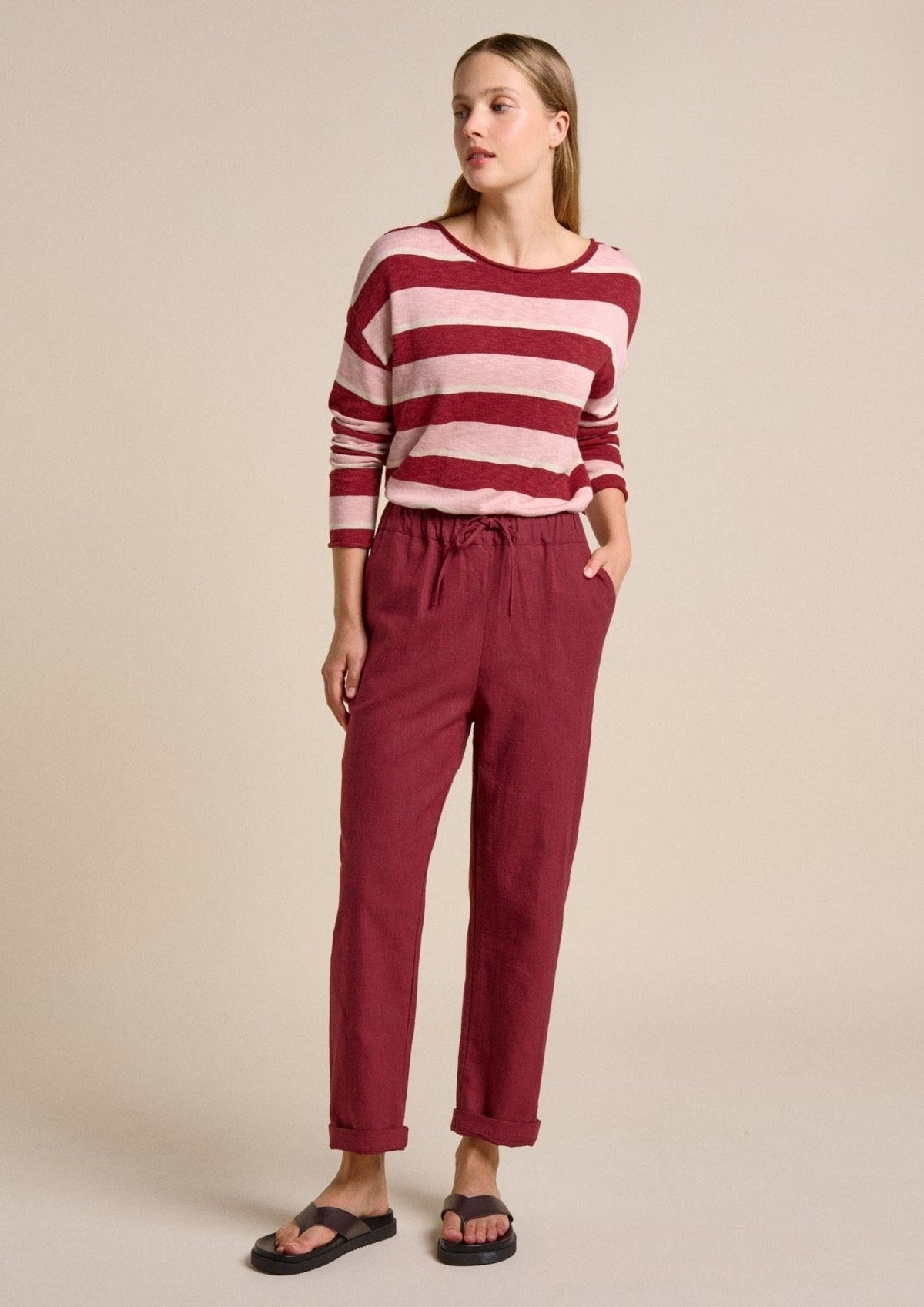 Little Lies Jodie Pant Cherry