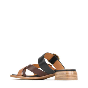Teia blk/bny/Cnut Leather Sandal