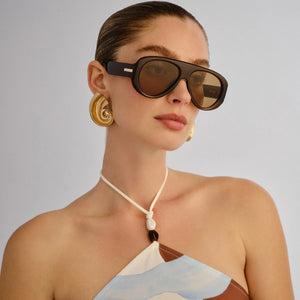 Le Specs Dream Boat Unisex Aviator Cocoa