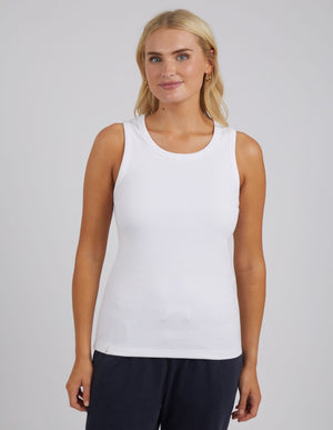 White Rib Crew Tank