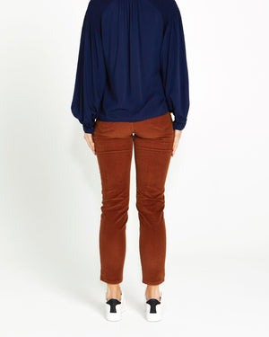 Lilah Skinny Cord Amber Brown Pant