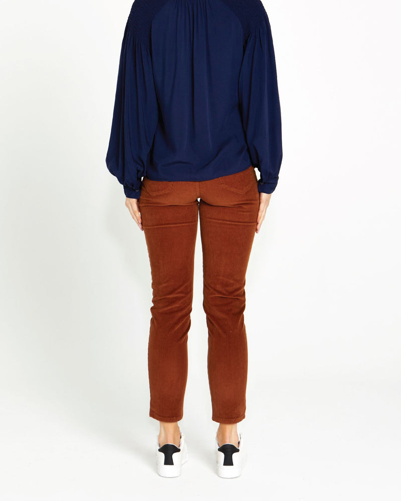 Lilah Skinny Cord Amber Brown Pant