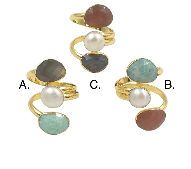 Natural Amazonite Triple Mix Open Stone C