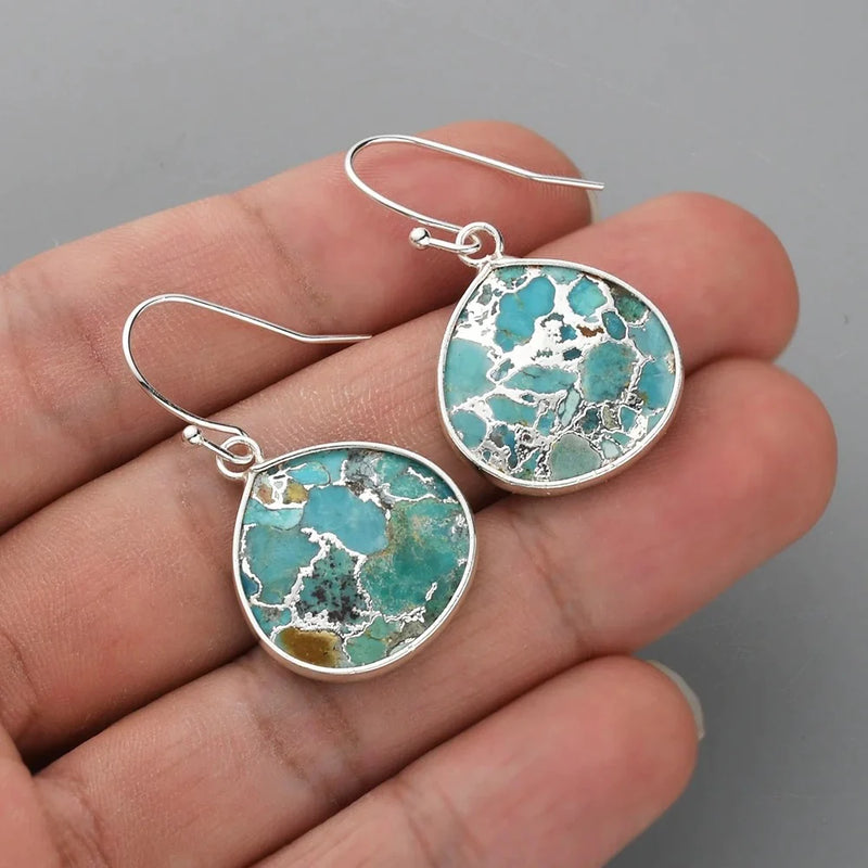 Natural Turquoise & Copper Earrings