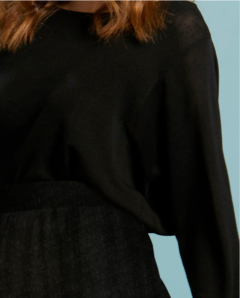 Celestial Black Knit Top
