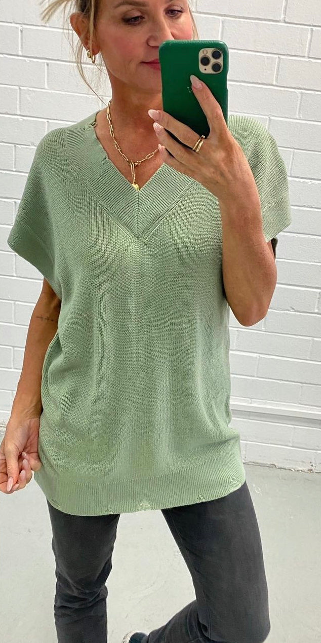 Sage V Neck Knit