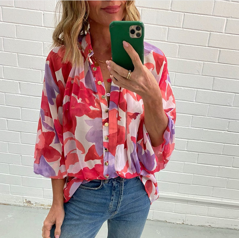 Alexa Pink Floral Top
