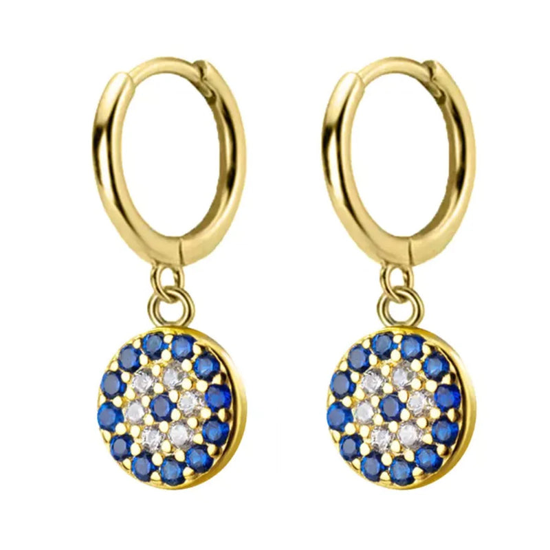 Huggies Evil Eye 18k Plated Hoop Earrings