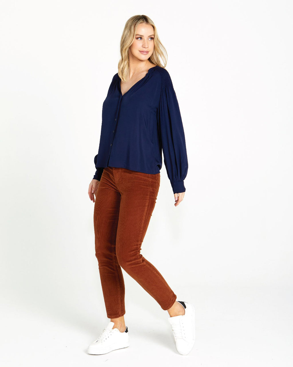 Lilah Skinny Cord Amber Brown Pant