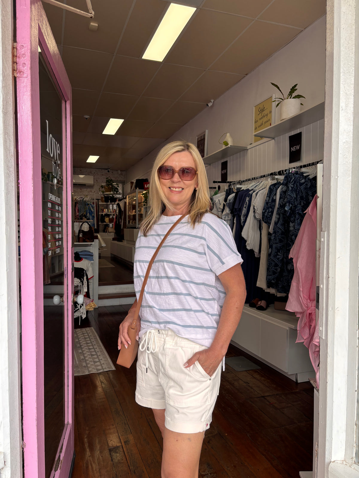 Emma Relaxed Denim Short White