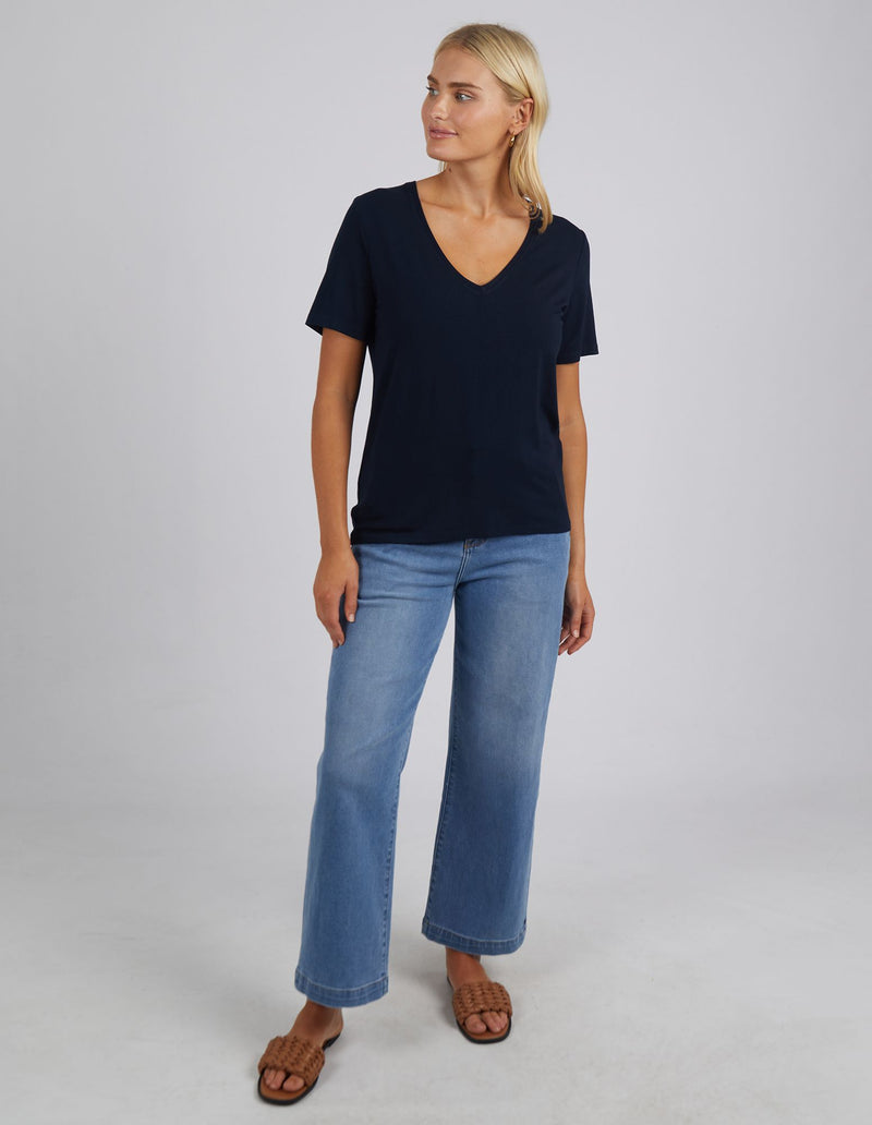 Lexi Navy V Neck Tee