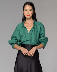 Higher Ground Jade Green Blouson Sleeve Top