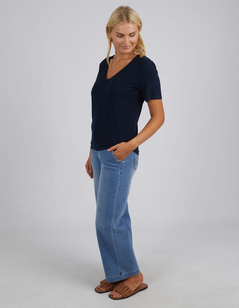 Lexi Navy V Neck Tee