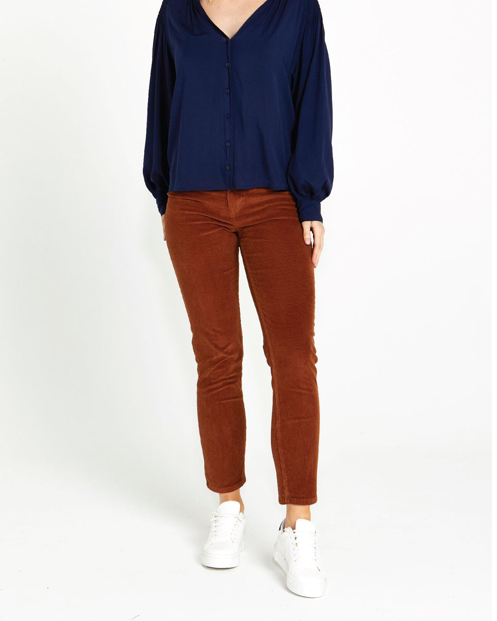Lilah Skinny Cord Amber Brown Pant