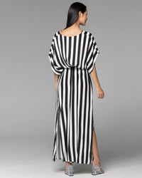 Wonderland Black & White Stripe Maxi Dress