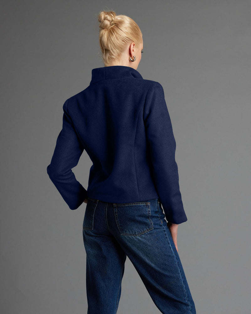Viva Forever Biker Navy Cropped Jacket