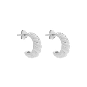 Cafe Stud Silver Earring