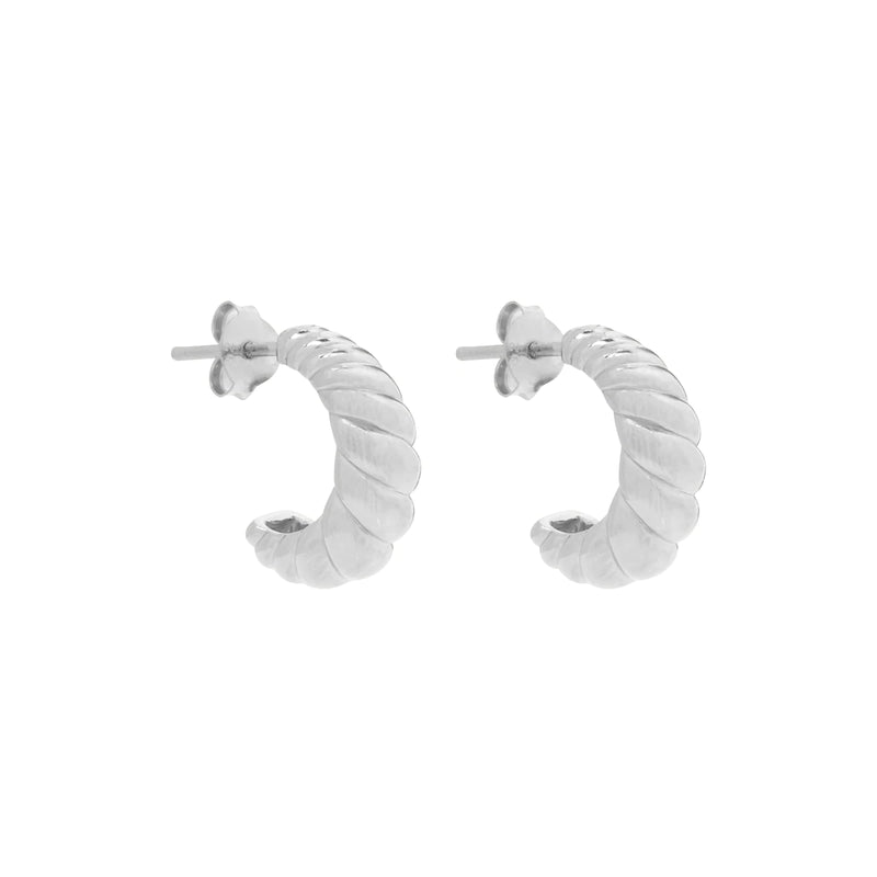 Cafe Stud Silver Earring