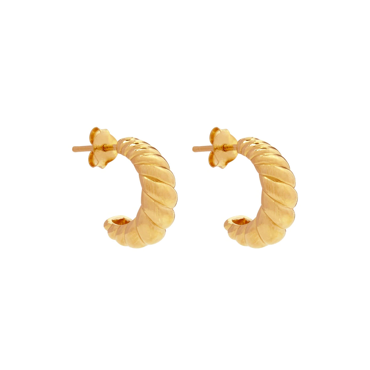 Cafe Stud Yellow Gold Earring