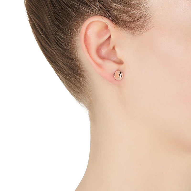 Double beat rose gold stud earring